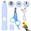 Bird Nail Grinder, Automated Bird Beak Grinder, 3-in-1 Nail Care Kit with Nail Clippers and Nail File for Parrots, Budgies, Parakeets, Finches and Lovebirds, Hamsters, Rabbits