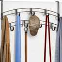 LYNK Professional Home Over the Door Hooks - 9 Hook Over the Door Coat Rack - Over the Door Hanger - Hanging Towels or Clothes - Bathroom, Bedroom, Laundry Room - Bronze