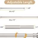 Amazer Spring Tension Shower Curtain Rod, 42-72 Inches Rust-Resistance Tension Curtain Rod Bathroom Rod, Adjustable Shower Curtain Rod No Drill, Nickel