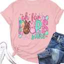 Easter Shirts for Women: Oh for Peeps Sake Tshirt Cute Rabbit Graphic Tees Easter Gift Short Sleeve Tops (Small, Pink)