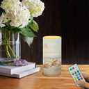 Poceacles Beach Starfish Gold Flameless LED Candle Auto-Moving Wick Effect Votive Tealights Realistic Pillar Candle with Remote 4H 8H Timer Color Changing for Home Indoor Coastal Decoration