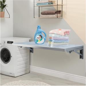 Wall Mounted Folding Table,304 Stainless Steel Wall Folding Desk,Floating Table for wall,Laundry Room Folding Table,Home Bars and Dining Establishments(100x40cm /39.4"x15.7")