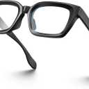 VISOONE Chunky Square Blue Light Blocking Glasses with Anti Computer Glare for Working Women Men MONTANA (Black)