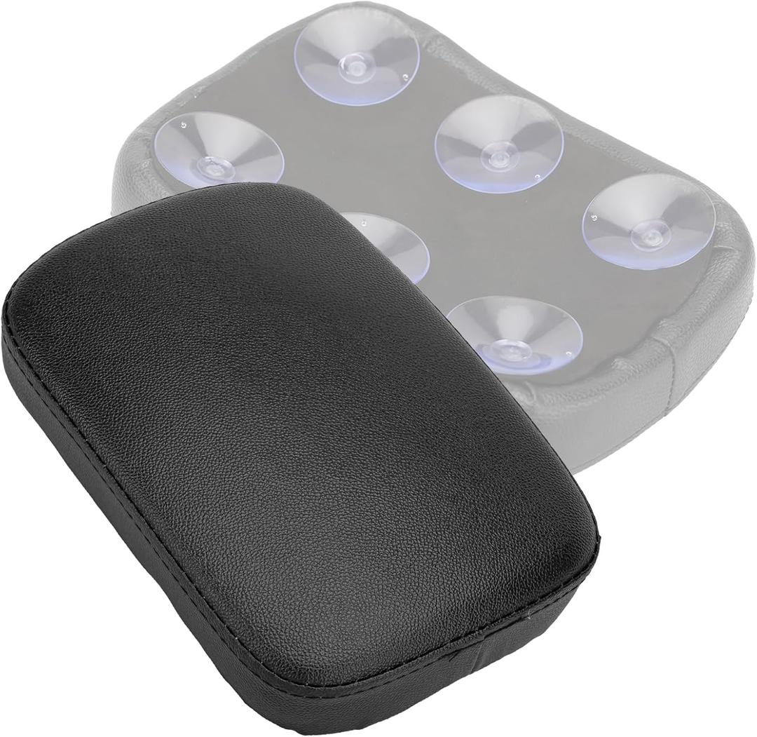 Motorcycle Rectangular Passenger Pad Seat Rear Leather Pillion Cushion 6 Suction Cup Compatible with Harley Dyna Sportster XL 883 1200 Chopper Custom