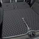 Cargo Liner & Backrest Mat Fit for 2018-2025 Volvo XC40 / 2022-2024 Volvo C40 Recharge - Leather Trunk Mat Back Seat Cover Protector - All Weather Protection PU Leather Cargo Mats and Backrest Mat