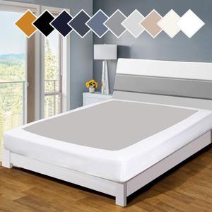 Twin Six Premium Bed Box Spring Cover Update Bed Skirt Wrap Around Cover, Mattress Cover, Queen/Split Queen, White