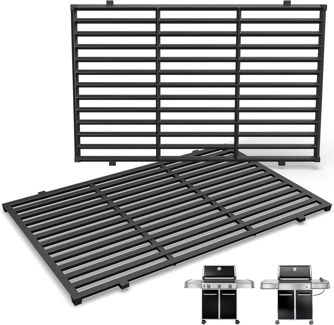 QuliMetal 19.5" Grill Grates for Weber Genesis 300 Series, Genesis E310 E320 E330 S310 S320 S330, Replacement Parts for Weber 7524,7528, Cast Iron Grill Grates