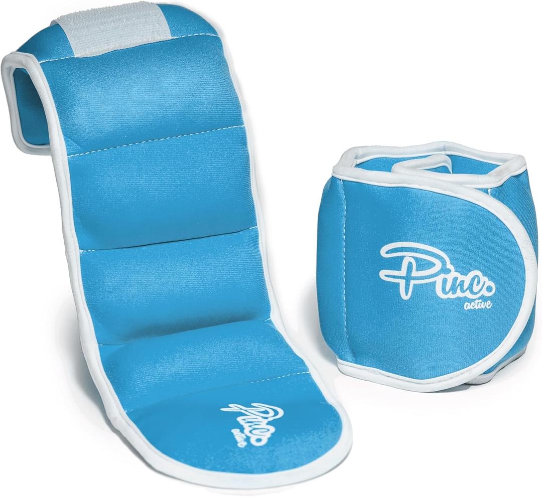 HEALTHYMODELLIFE Ankle Weights Set - 0.5lb, 1lb, 2lbs, 3lbs, 4lbs, 5lbs, 8lbs and Adjustable Sets - for Women, Men and Kids (Baby blue)