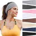 Headbands for Women – 8 Pack Wide Elastic Hair Bands, Soft Stretchy Non-Slip Sweatbands for Workouts, Yoga, Washing Face & Daily Wear