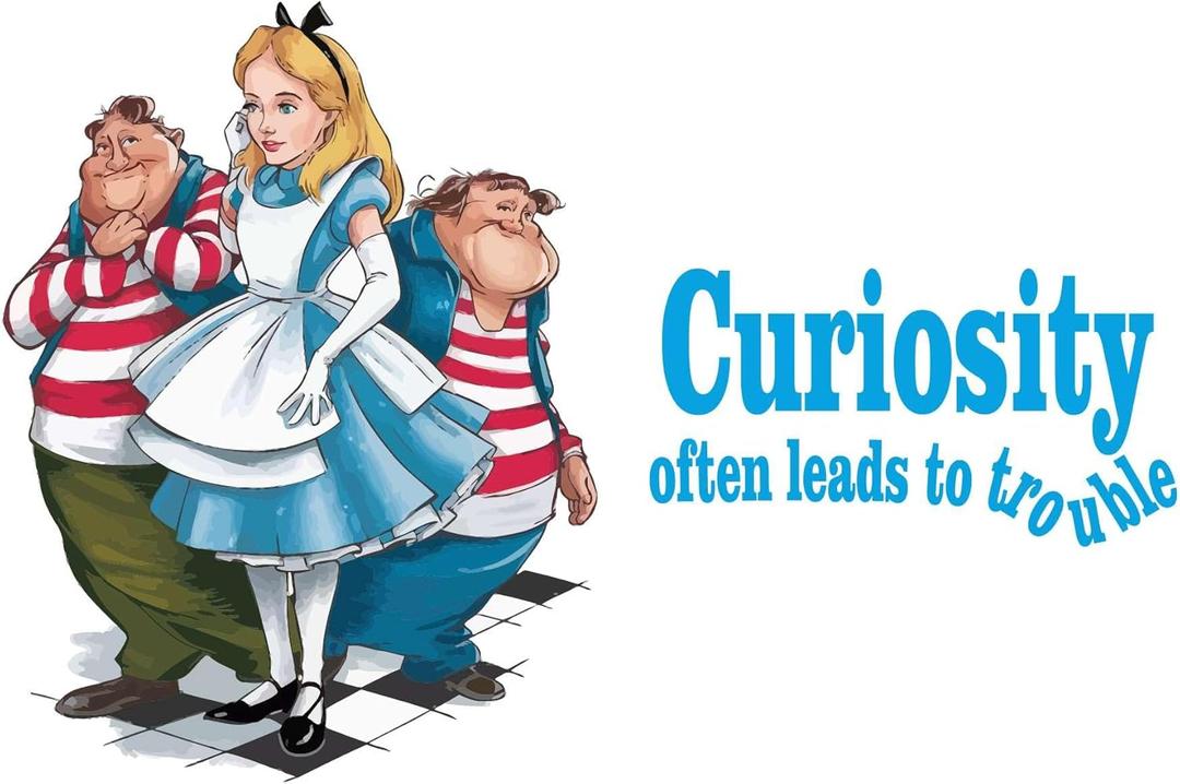 Cute Alice & Tweedles Watercolor Mad Hatter Cheshire Cat Alice in Wonderland Adventurous Creative Minimalist Cartoon Girls Boys Kid Room Design Nursery Fun Home Vinyl Decoration Size (20x18 Inch)