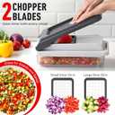 Mueller Vegetable Chopper Mandoline Slicer, Food Veggie Chopper, Cheese Grater, Onion Vegetable Cutter with Container, Dicer, Kitchen Gadgets & Essentials, White Sand/Grey