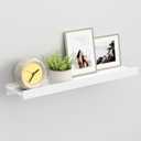 Floating Shelves for Wall, Wall Mounted Shelves with Lip for Storage, Metal Display Shelves for Home Decor, Kitchen/Living Room/Bedroom/Bathroom Shelf, White 20 inch 1 Pack