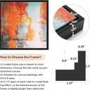 16x16 Frame for Canvas Painting 0.6-0.8” Deep, 2 Pack Square Floater Frame for Canvas Prints, Floating frame for Wall Art Oil Painting Paint by Numbers Living Room Decor (Black)