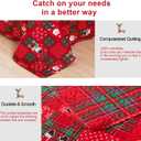 Christmas Quilt Set Full/Queen Size Xmas Bedding Red Buffalo Plaid Patchwork Quilts Reversible Christmas Bedspread Set Rustic Lodge Moose Coverlet Lightweight Quilt Holiday Xmas Snowman Elk Decor