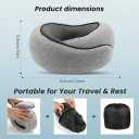 Neck Pillow Airplane 2025, Neck Pillow with 360 Ergonomic Support Design, 100% Pure Memory Foam Travel Pillow for Flight Headrest Sleep, Portable Plane Accessories, Light Grey
