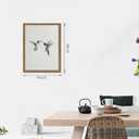 Vintage Wall Art Framed Hummingbird Canvas Print, Modern Farmhouse Birds Wall Decor, Living Room Sketch Painting Picture, Minimalist Black and White Bird Bedroom Decor – 16x24 inch