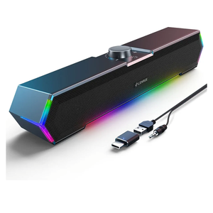 LENRUE G11 Computer Speakers for Desktop, Touch Lights PC Speakers with Surge Clear Sound, USB C/USB Powered for Computer Desktop PC Laptop Monitor