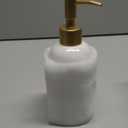 Natheeph 14OZ Ceramic Soap Dispenser Ceramic Soap Pump Dispenser Can Fill Liquid for Bathroom/Kitchen (White)