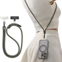 TORRAS Phone Lanyard Crossbody with 2 Phone Tabs, Adjustable Anti Theft Phone Strap for All Phones, Premium Metal Buckles, SkinFriendly, Universal Cell Phone Neck lanyard for Travel Essentials, Black