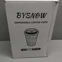 BYSNOW 100 Pack 16 oz Coffee Cups with Lids, Disposable Insulated Hot Cups To Go Paper Coffee Cups, Corrugated Ripple Wall Cup for Hot Drink, Office, Coffee Bar (Grey 16 oz)