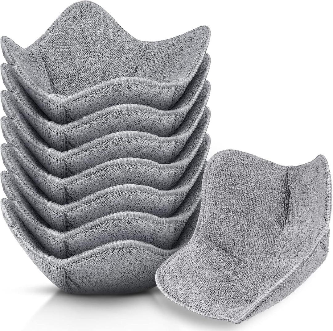 Patelai 8 Pieces Bowl Cozy Holders for Hot Food Set 7.5 Inch Microwave Safe Bowl Holders Multipurpose Heat Proof Plate Holder for Keeping Hands Cool for Hot Soup Meals(Grey) (Gray)