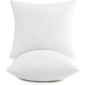 puredown 20x20 Pillow Inserts, Full Fluffy Square Down Alternative Stuffer Set of 2, Soft Plush Decorative Throw Pillows for Couch, Sofa, Bed and Home Decor (White)