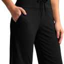 G Gradual Women's Bermuda Shorts with Pockets 11" Knee Length Stretch Comfy Drawstring Long Shorts for Women Summer Walking (Black, L)