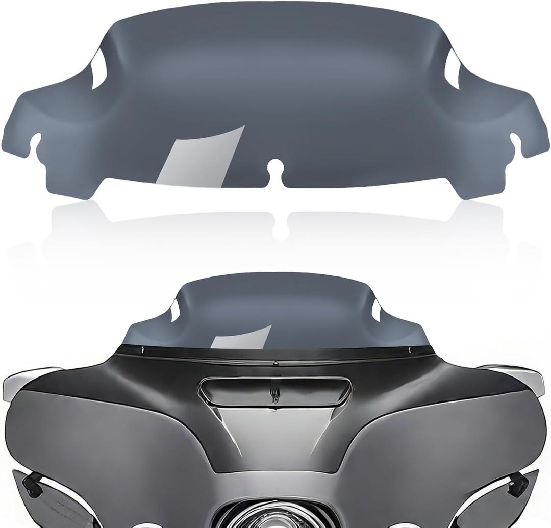 7" Smoke Motorcycle Wave Windshield Windscreen Wind Splitter Compatible For 2014-2023 Harley Davidson Touring Street Glide Electra Glide Ultra Limited Tri Glide Flht Flhx Flhtk Flhtc Flhtcu