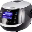 Yum Asia Sakura Rice Cooker with Ceramic Bowl and Advanced Fuzzy Logic (8 Cup, 1.5 Litre) 6 Rice Cook Functions, 6 Multicook Functions, Motouch LED Display, 120V Power (Black and Silver)