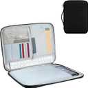 DDgro 12.9 inch iPad Pro Sleeve Tablet Carrying Case for Surface Pro, Galaxy Tab S8/S7+, iPad Pro 12.9 and More Protective Bag with Pockets for Keyboard (PU-Black, 12.9 inch)