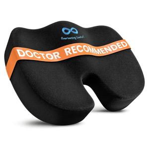 Everlasting Comfort Doctor Recommended Memory Foam Seat Cushion for Office Chairs & Car - Ergonomic Office Desk Accessories - Cushions for Tailbone Pain Relief, Sciatica & Back Support Pillow