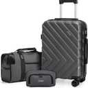 Eeeza Carry on Luggage Set 3 Piece, 20" Suitcase with Wheels, Grey