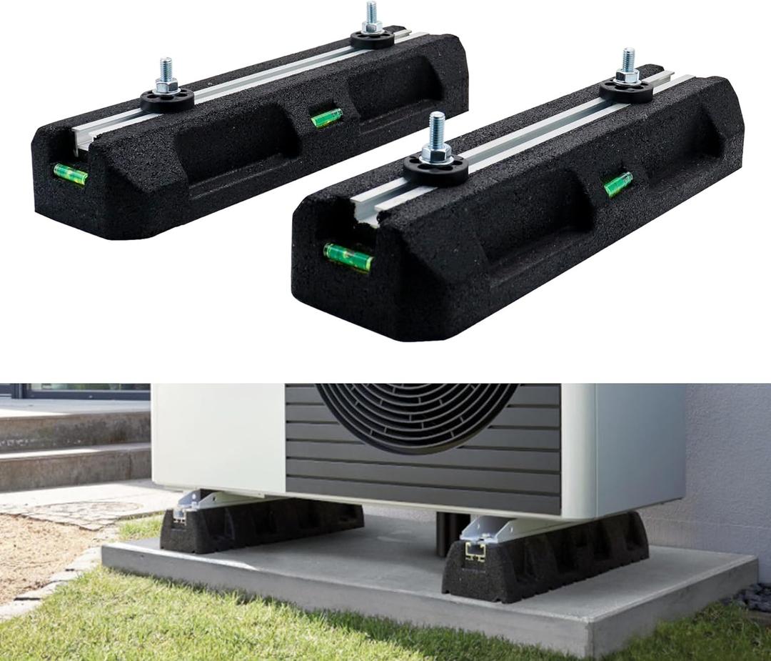 Air Jade Floor Mounting Base Kit for Ductless Mini Split Air Conditioner Condensers, Rubber Anti-Vibration Isolator Mount, Support Up to 1100 lbs, 9,000-36,000 BTU