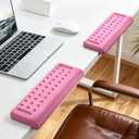 L-Shaped Desk EdgeRest 2-Pieces Set - Elbow Pad for Desk with Memory Foam Elbow Support Padding for Palm, Wrist, Forearm & Elbow - Non-Slip & Modular Design - Ergonomic for Office/Gaming (Pink)