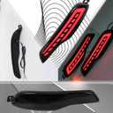 LED Rear Bumper Reflectors Light Fog Brake Tail Lamps Compatible with for Jeep Cherokee 2014-2018 Pair Driver and Passenger Side Replace OEM Stock Reflector Trim (SMOEKD)