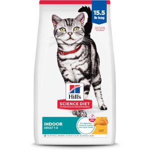 Hill's Science Diet Adult 1-6 Indoor Dry Cat Food, Chicken, 15.5 lb. Bag (EXP 09/30/27)