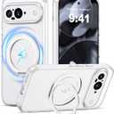 Compatible with Google Pixel 9 Case with 360 Magnetic Ring Stand [Compatible with Mag-Safe ] Shockproof Translucent Phone Case for Google Pixel 9 6.3 inches,Translucent