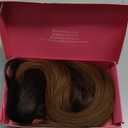 KooKaStyle Invisible Wire Hair Extensions with Transparent Wire Headband Adjustable Size 4 Secure Clips Long Wavy Hairpiece 24 Inch 10/12B#COCOA# for Women