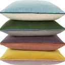 Btyrle Velvet Throw Pillow Covers 18x18 Inch Set of 4 Decorative Velour Pillowcases Double-Colored Cushion Covers for Sofa Couch,Cold-Edge