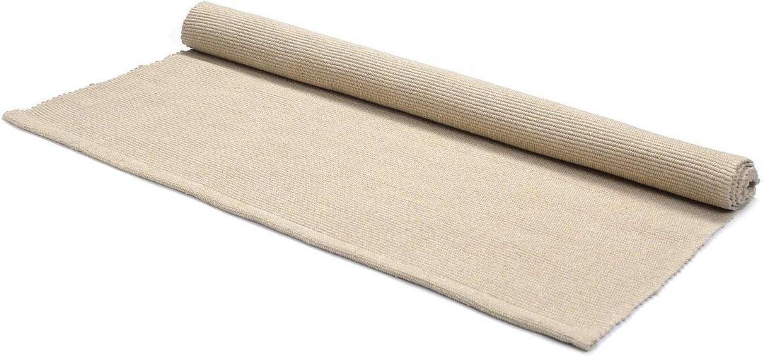JE JOUE Montessori Materials Children Playing Mat Pure Cotton Working Rug for Toddlers (27"43", Beige) (Rice White-)