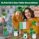 St Patricks Day Decoration - 6PCS St.Patrick's Day Mini Mason Jars with Artificial Shamrock White Green Decorative Jars Saint Patricks Tiered Tray Spring Decor for Home Kitchen Farmhouse Table