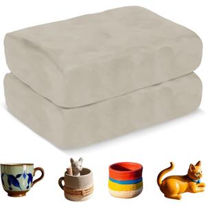 ZEHIQ Premium Air Dry Clay-2.2 lbs Natural White Pottery Clay for Wheel Throwing, Hand Building, Sculpting Molding | No Baking Required, Self-Hardening | Beginner & Professional Artist Supplies(White)