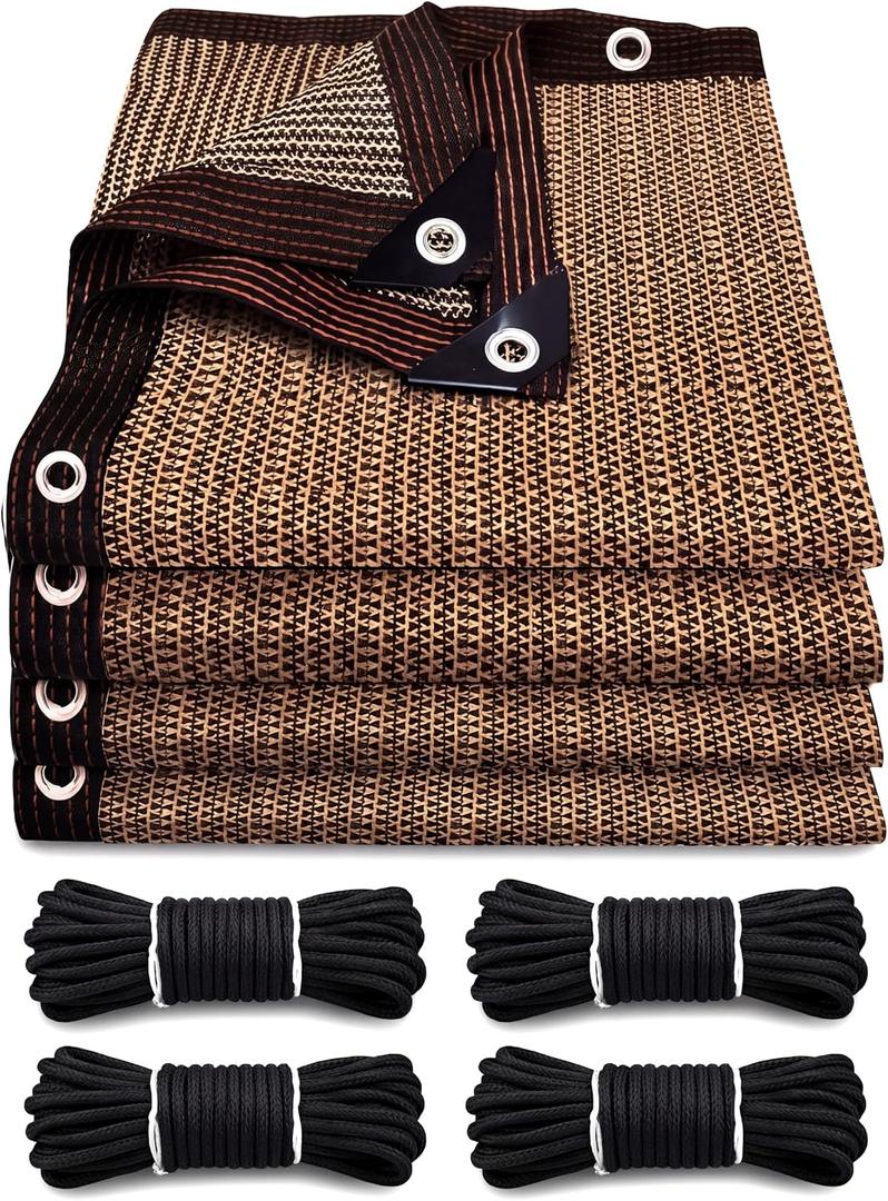 90% Shade Cloth, Waterproof and Breathable Mesh Shade with Built-in Eyelets for Easy Installation. Suitable Shade Cloth for Garden, and More. Mocha. 10 x 20 FT (3 x 6 M)