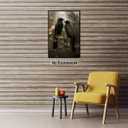 Dark Academic Wall Art Black Crow Poster Gothic Halloween Room Decor Raven Couple in Forest Canvas Print Vintage Rustic Wildlife Painting for Bedroom Living Room Dorm 16x24inch Unframed