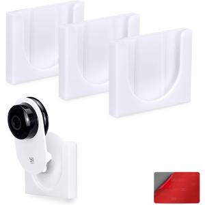 Wall Mount for YI Home (3 Pack) Security Camera - Adhesive Holder, No Hassle Bracket, Strong 3M VHB Tape, No Screws, No Mess Install (White) by Brainwavz