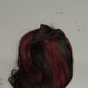 Vigorous Clip in Hair Extensions 4Pcs Black Burgundy mixed Synthetic Hair Extension 20 Inches Full Head Thick Long Wavy Synthetic Hairpieces for Women