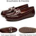 VERDASCO Women's Loafers Comfort Slip-Ons Flat Work Shoes Casual Moccasins Penny Loafers Lady Dress Shoes (8.5 Wide, Chocolate Leather)