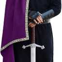  Runcati Mens Renaissance Shawl Half Shoulder Cape Medieval Samurai Cloak LARP Warrior Ren Faire Halloween Costume, Large