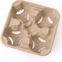 4 Cup Drink Carriers Disposable Coffee Take Out Trays 100 Pcs Pack Pulp Fiber Delivery Cups Holder for Hot and Cold Drinks