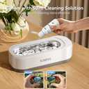 KUNPHY Jewelry Cleaner, 46KHZ, 12OZ Capacity, Ultrasonic Jewelry Cleaner with 50ml Solution, One-Touch Operation, Professional Ultrasonic Cleaner Idea for Silver, Gold Jewelry, Glasses, Rings, Diamond